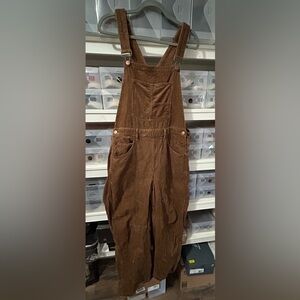 Risen Brown Corduroy Women's Overalls